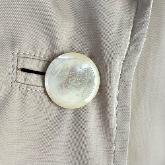 Les Copains Lightweight Neutral Belted Trench Coat Pleat Details in‎ Cream, M - Picture 7 of 13